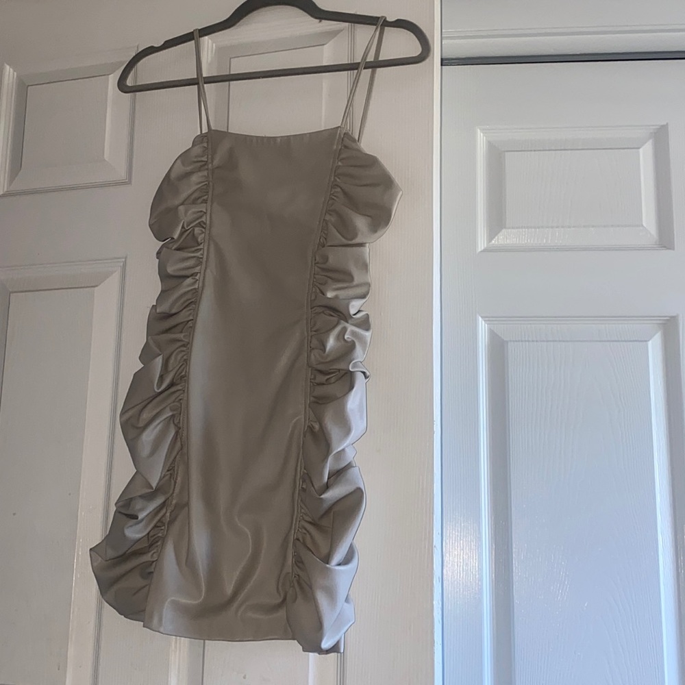 Never worn before vegan leather bodycon dress